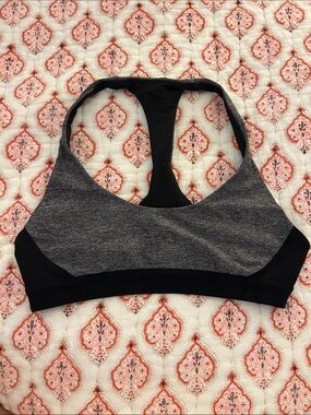 Lululemon Gray and Black Racerback Sports Bra
